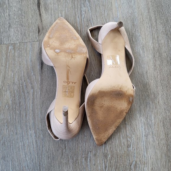 Aldo Nude Sling Back High Heel Size 9 - Picture 11 of 15